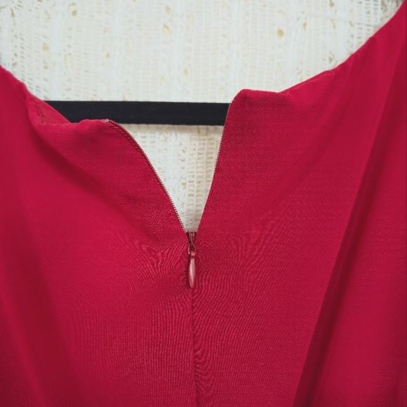 NEW Connected Appearl Red Chiffon Dress Size 16 - Picture 5 of 8